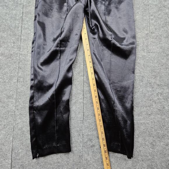 Cinq à Sept Pants Womens Medium Satin Drawstring Tapered Leg Dressy Comfort Navy - Picture 5 of 9